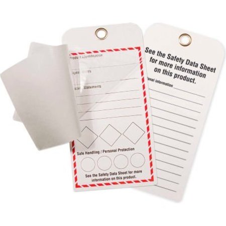 TOP TAPE AND LABEL INCOM® GHS1043 GHS Style Self-Laminating Workplace Tags, Blank, 25/Pack GHS¬†1043.00